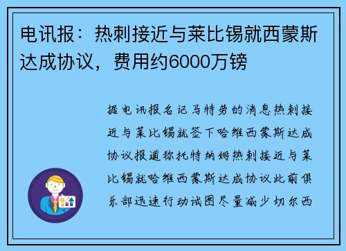 电讯报：热刺接近与莱比锡就西蒙斯达成协议，费用约6000万镑